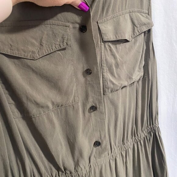 All Saints Women's Green Itaca Sleeveless Shirt Dress US Size‎ 4 - Picture 2 of 7
